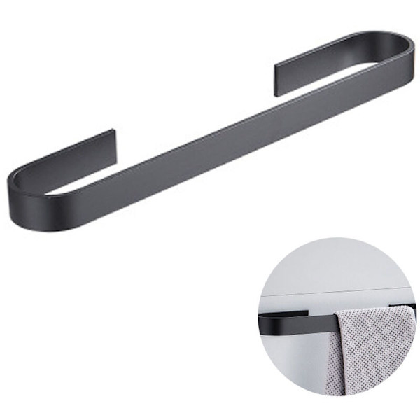 Space Aluminium Edge Single Pole 45CM Sort Sand Space Aluminium Håndklædestang Badeværelse Aluminium Single Pole Free Punch