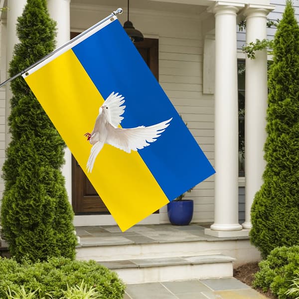 Ukraina Fredsduva Flagga 3x5 Ft Polyester Bandroll Mässingsöljetter