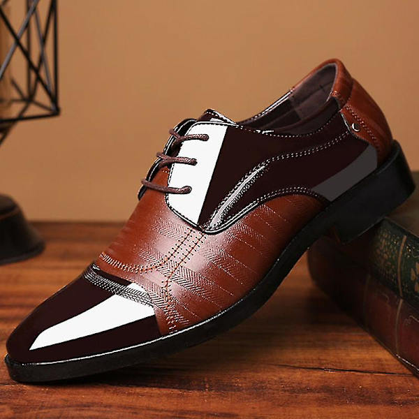 Mænd Snøre-Oxford Smart Formelle Business Bryllupssko Brown 42