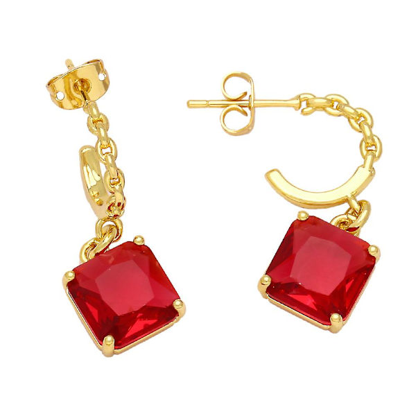 Korvakorut Vintage Zircon Square Muotikorut Ac10272 Red