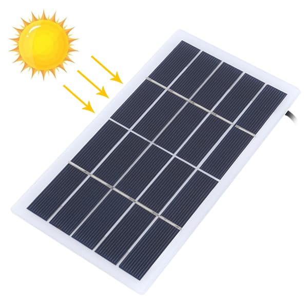 2W 5V Polysilisium Solcellepanel DC Lader for 3.7V Batteri Utendørs Hagelys