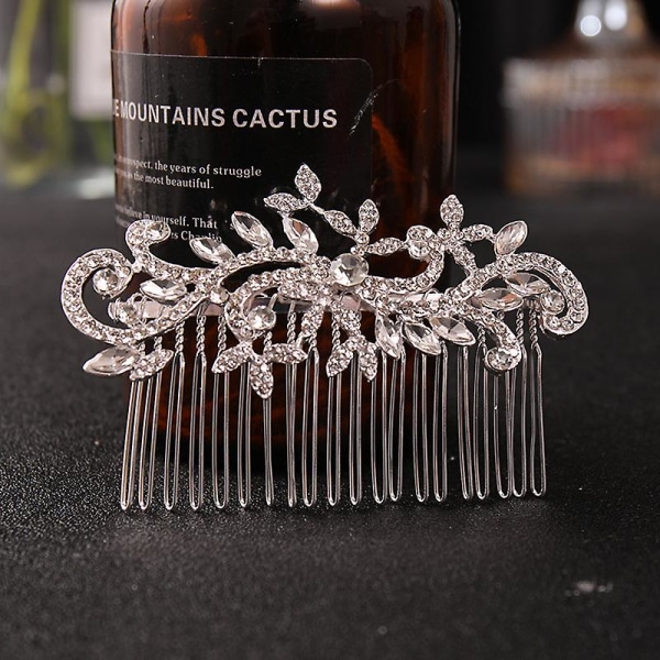 Strassikivihiuskampa 10-hampainen Design-sivukampa Muoti kiiltävä metalliseos hiustarvikkeet naisille FS428