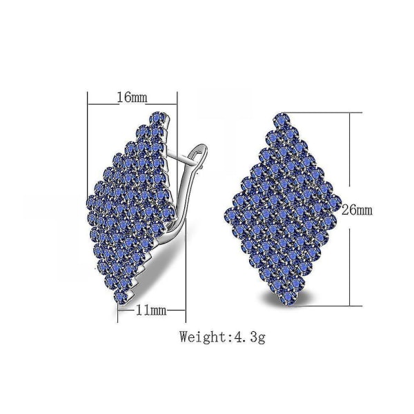 örhängen Rhombic Blue Aaa Boutique Zircon Diamond Crystal Örhängen För Fest