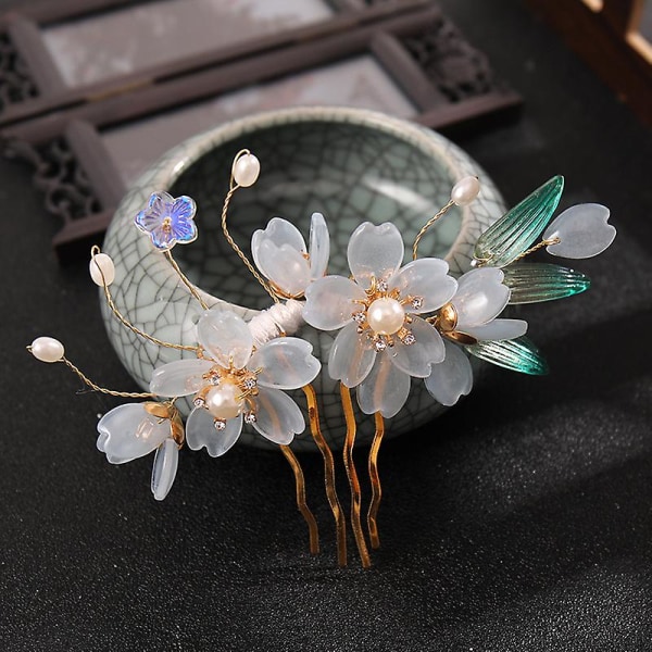 Pearl Side Comb Flower Hius Ornament Ancient Style Hair Piece Hiustarvikkeet Naisille ja tytöille GZ1097