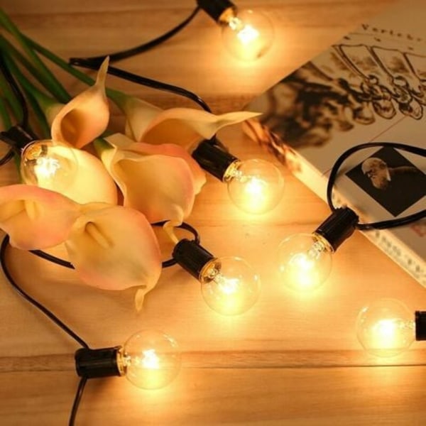 Udendørs Fairy Lights, Tilslutbare Fairy Lights 7.6M 25 G40 pærer med 3 reservepærer til festhave bryllupsgårdhave