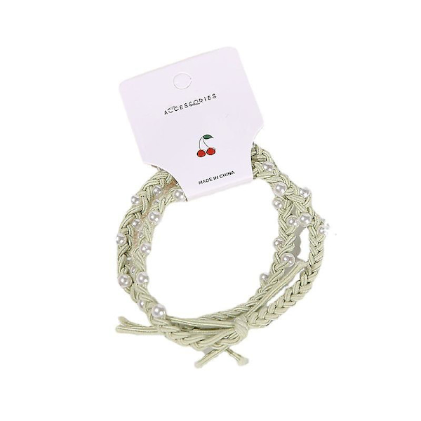2 stk perlehårtau 6 farger håndvevde perler med høy elastisitetsarmbånd hestehaleholder hår Gray