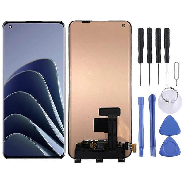 Til OnePlus 10 Pro NE2210 med Digitizer Fuld Samling KOMPATIBEL LCD-skærm (Sort) Black