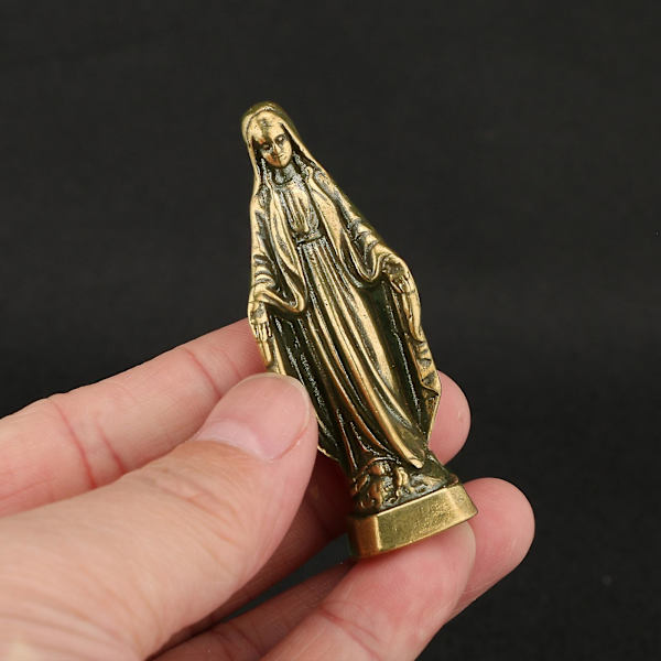 Jungfru Maria Statyett Kristustema Antik stil Heliga Moder Staty Miniatyrer Desktop Ornament för hushåll