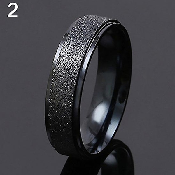 Män Kvinnor Bröllopsring Ring Rostfritt Stål Matt Ring Smycken Par Present Black Size 9