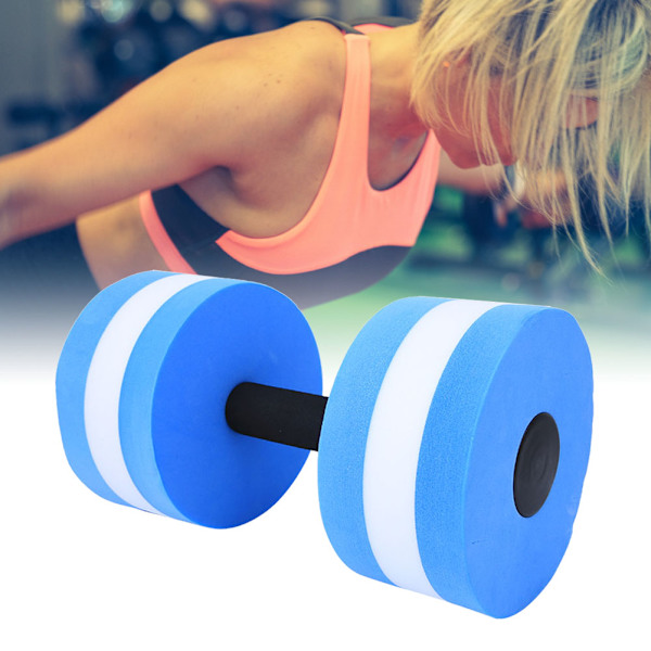 Miljøvenlig rund skum flydende håndvægt til fitness (blå og hvid)