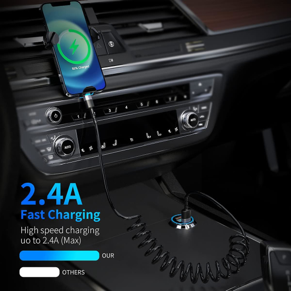 Spolad Lightning-kabel [mfi-certifierad & Carplay-kompatibel], USB till Lightning-kabel 6 fot datakabel kompatibel med Xs/xs Max/xr/x/12/11/11 Plus/8/7 Pl
