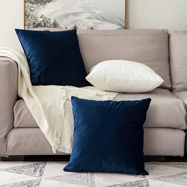 Set med 2 kuddfodral i sammet Dekorativt Mjukt Smidigt Modernt Case Dekoration För Vardagsrum Sovrumssoffa 2 delar 30x50cm Ljusgrå