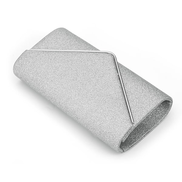 Stilig Sølv Aftenveske for Kvinner: Elegant Glitter Håndveske med Kjede for Bryllup og Fester, Perfekt for Formelle Anledninger.
