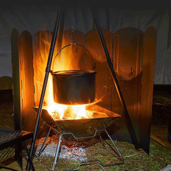 Bärbart Campingkök Vindskydd 8 Plåtar Vikbart Vindskydd med Bärväska
