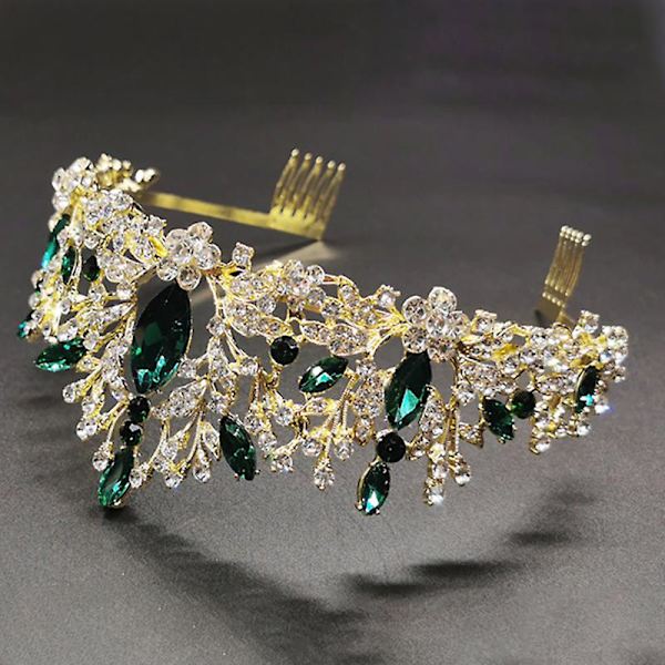 Krone Ornament Brude Bryllupstilbehør Simpel Legering Diamantbesat Brude galvaniseringskjole