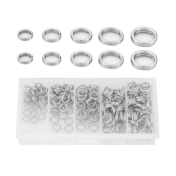 200 stk. Dobbelt Split Ring Connector Fiskeriudstyr i Rustfrit Stål