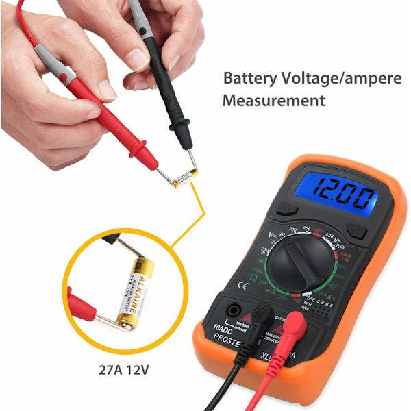 Digital Multimeter Mini Manual Range Multimeter Batteritestare Mätare DMM-mätare för gör-det-själv AC DC Spänningstest DC Strömmotstånd Amperemeter Voltmeter Ohmm