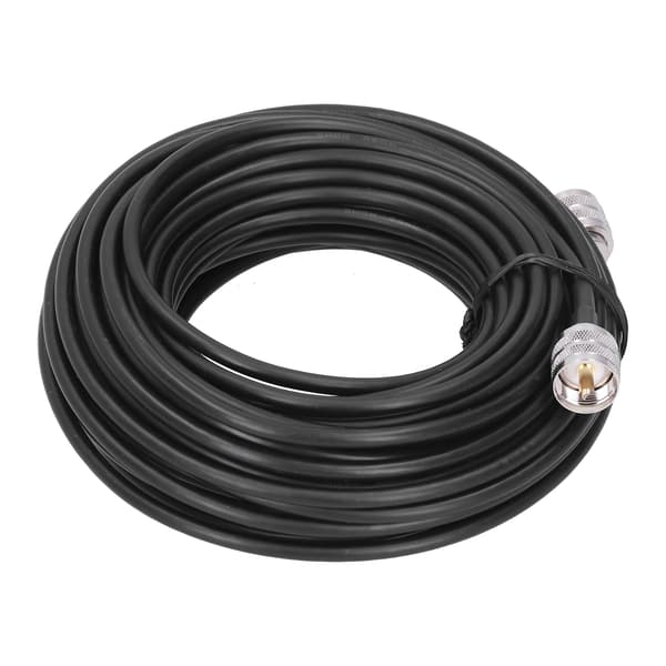 RG58 Koaksialkabel 15 Meter UHF Han til PL259 Sort RF Ledning