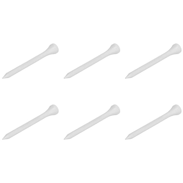 50 st Lönnträ Golf Tee Hållare Vit Lång Bollbas Set Kit 70mm 2.76in