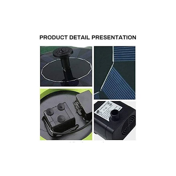 Solar Fountain, 3,5 W udendørs flydende Solar Fountain, Solar Dam Pumpe med 6 dyser