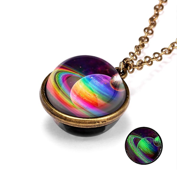 Kaulakoru Luminisoiva Kaksipuolinen Kupoli Planeetta Kaulakoru Riippuva Luminisoiva Kaksipuolinen Pallo Universumi Pari Ketju Luminisoiva Souvenir Pari Kaulakoru