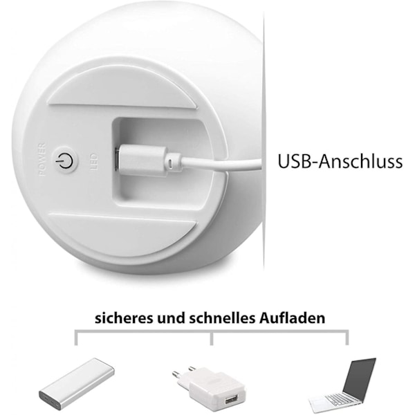 LED børnenatlampe, USB genopladelig, blød silikone touch snooze lys, farveskiftende natlampe, blå fræk bjørn. Klap lys