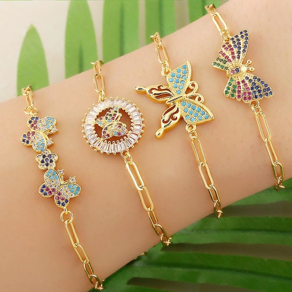 Armband Vintage Zircon Butterfly Fashion Smycken Ac10627 E