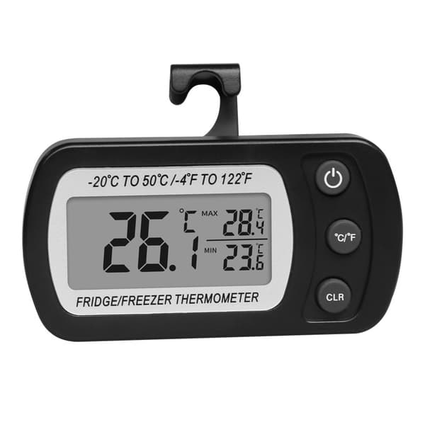 Kjøleskapstermometer Digitalt Vanntett Frysetermometer LCD-skjerm
