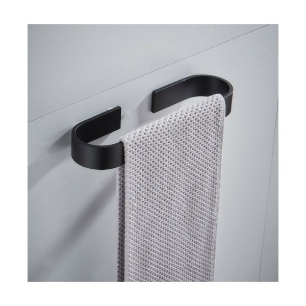 Självhäftande handduksstänger, handdukstork för badrum eller kök, utan borrande handdukstork, aluminium, mattsvart, 25 cm,