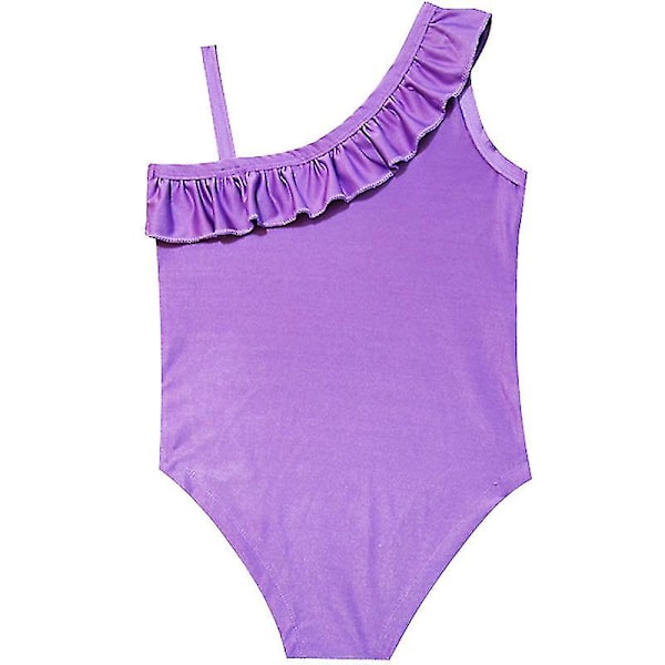 Børn pige Unicorn flæsede bikini strandtøj badedragt Purple Blue 8-9 Years