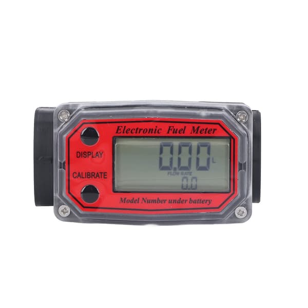 Elektronisk turbinbränsleflödesmätare - digital display, batteridriven - 2,3-3,3V, röd