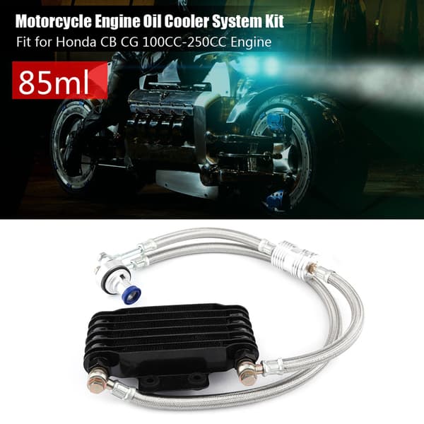 CB CG 100CC 250CC 85ml Svart Motoroljekjøler Radiatorsystemsett