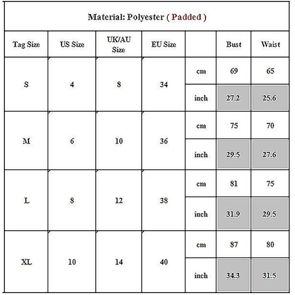 Naisten Push Up Solid Selkänojaton Monokini yksiosainen uima-asu Black M