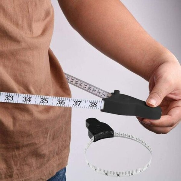 Vartalon mittanauha - 150 cm (60"), yhdellä kädellä, kompakti ja ergonominen muotoilu - tarkka ja mukava tapa menettää Wei