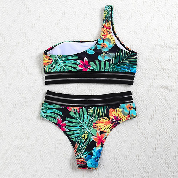 Naisten print uima-asu, pehmustettu set Beach Black Floral S