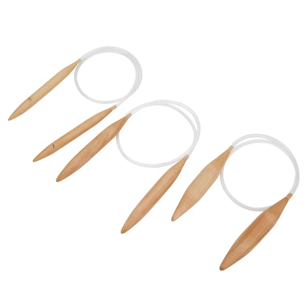 Rund flätad nål bambu transparent virkverktyg 15mm 20mm 25mm för ullgarn