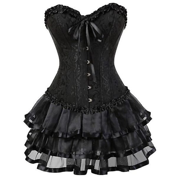 Sexy Corsets Mekot Naisten Puku black 4XL