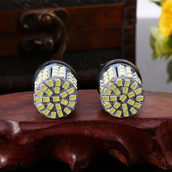 2 st 7443 64 SMD Vit 6000K Backbroms Stopp Bak LED Glödlampa