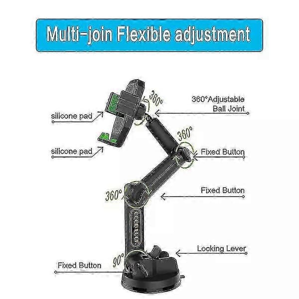 Feste for lastebil gravemaskin gaffeltruck lang arm solid mobiltelefonholder