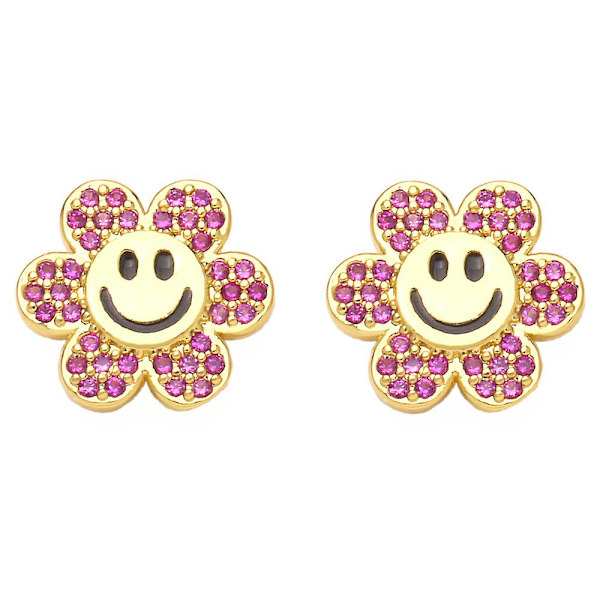 Örhängen Vintage Zircon Smile Modesmycken Ac8811 Rose