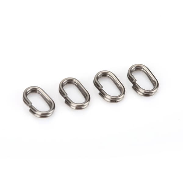 100 stk. ovale splitringe i rustfrit stål, drejelig snap-fiskegrej-forbinder 5x8mm