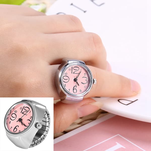 Mode Quartz Analog Rund Ring Kærlighedsur til Kvinder Mænd Pink