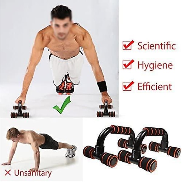 Push Up Bars, 1 Par Anti Slip Push Up Bars Håndgreb til arme, skuldre, bryst, ryg, triceps styrketræning (sort)