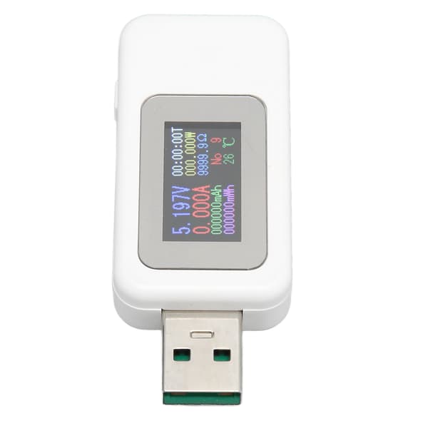 USB Tester 0-6.5A Strøm 4-30V Spænding Farvedisplay Multimeter til Mobiltelefon