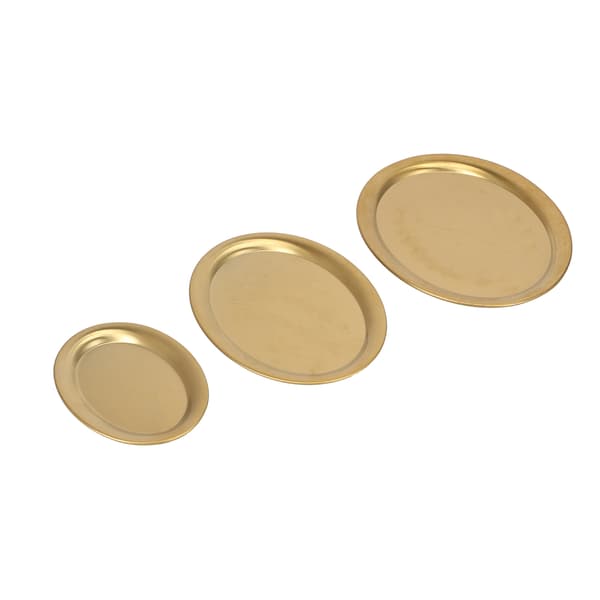 Rustfritt stål speilpolert dessertbrett gull snacks smykker display plate