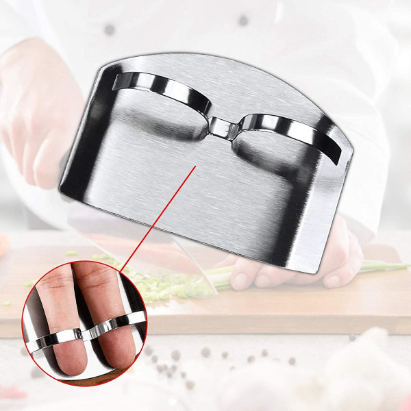 2 X Grönsaksskärning Rostfritt stål Dubbla Finger Protector Guard Köksverktyg
