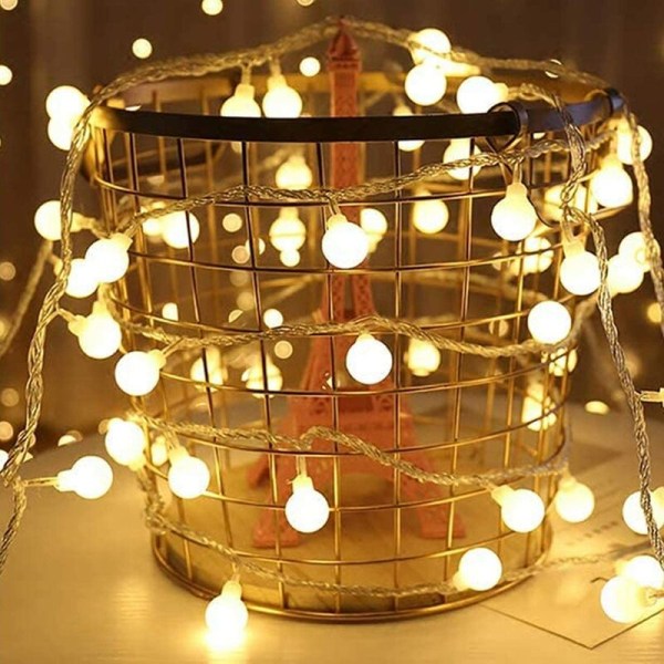 40 Bolde 6M String Lights, Small Ball Fairy Lights, Varm hvid, Dekoration til jul, Halloween, Bryllup, Fødselsdag,