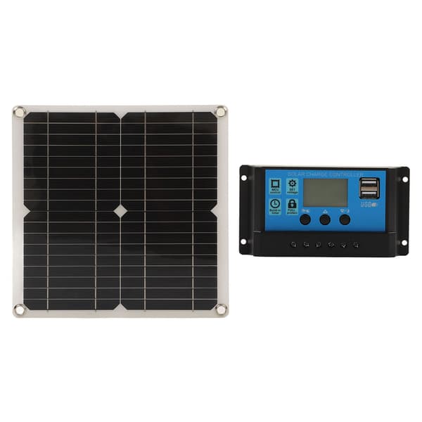 12W Mono RV Solpanel Batterioplader med 30A Ladecontroller Integreret Spændingsregulering