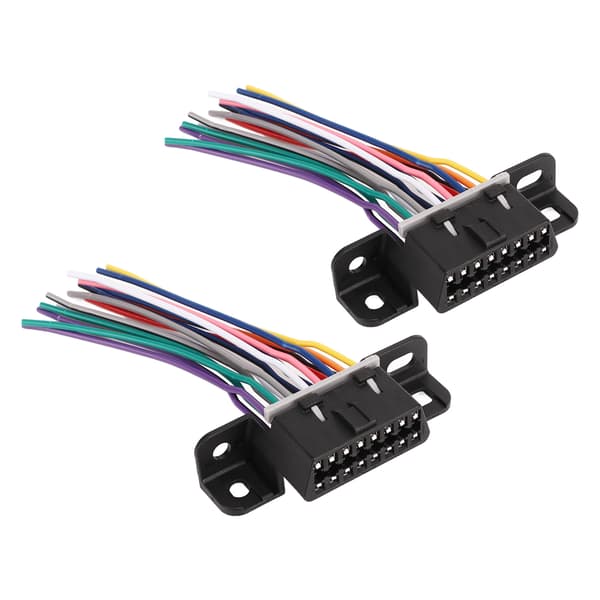 2 STK OBD2 Diagnostisk 16 PIN Hun-stik Ledningsnet Universal Pasform Til De Fleste Køretøjer