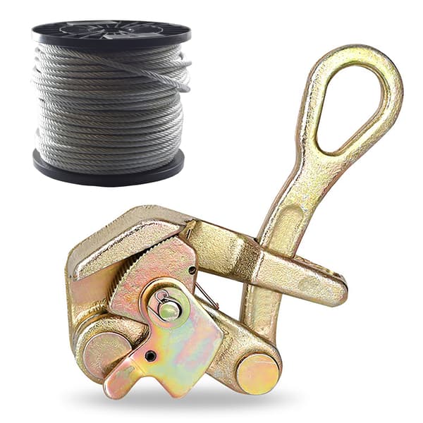 1T Ståltov Wire Grip Puller Slidstærk Høj Hårdhed Kabelstrammer Konstruktion